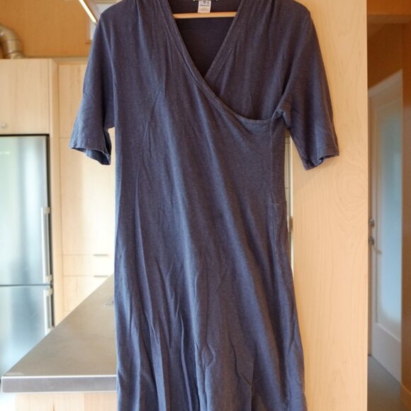 Prairie Underground Hemp Wrap Dress Slate Blue Sz. Small - Picture 2 of 9